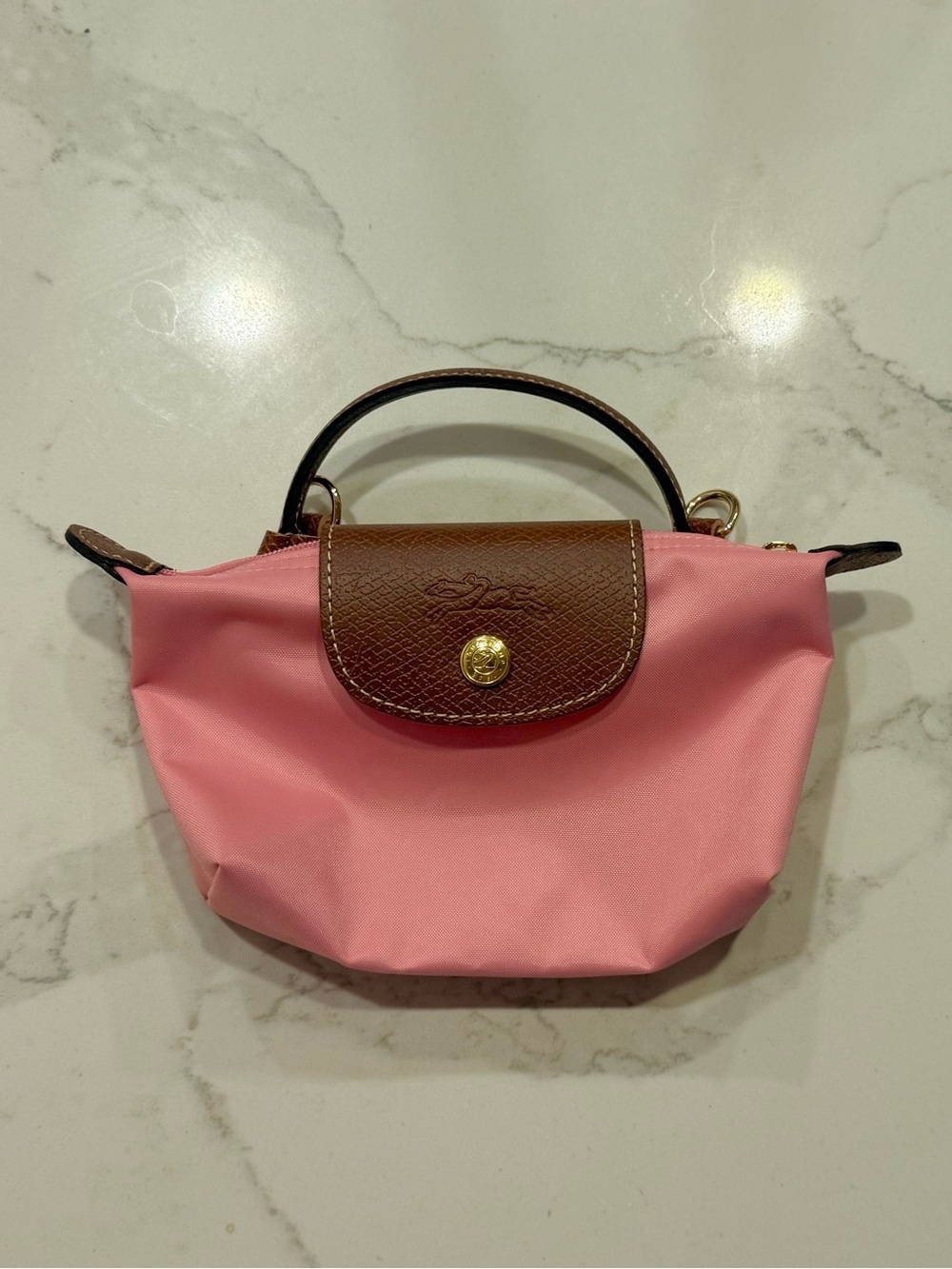 Longchamp Le Pliage Small Top Handle Cosmetic Pouch – Pink